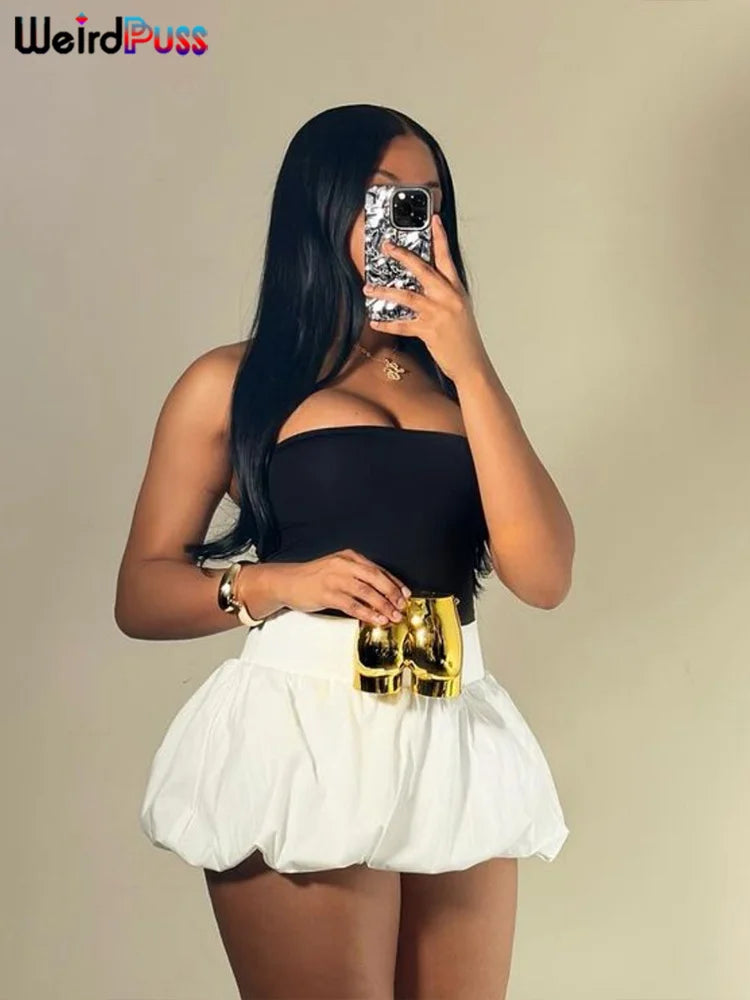 Ball Gown Skirts Women Summer Trend Midnight Waistband Miniskirts Birthday 5