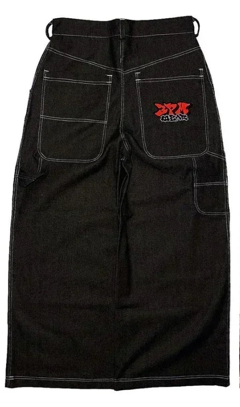 Y2K Embroidered Baggy Jeans