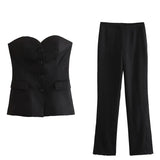 Women’s Elegant Strapless Two-Piece Set