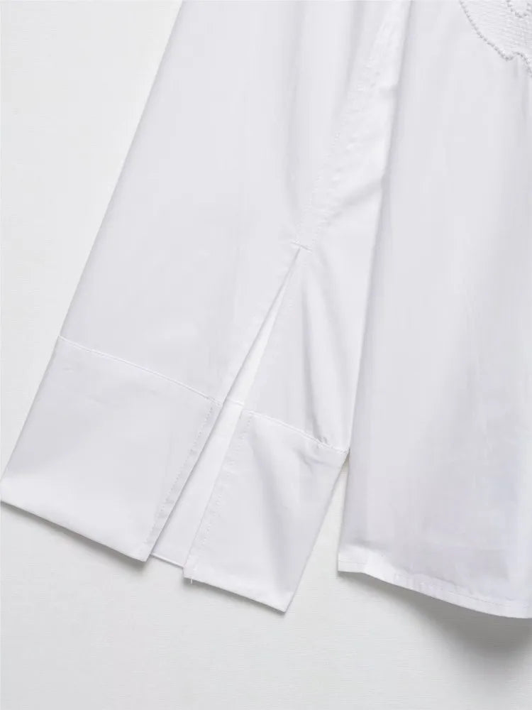 HipSeam Embroidery Shirt Women Spring Casual Simple Women's Shirts Female Elegant Long Sleeve Chic Shirts & Blouses 6