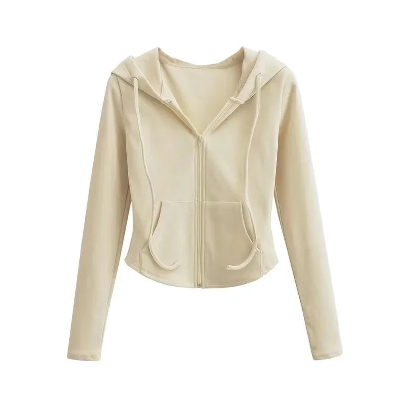 Women’s Slim-Fit Cropped Zip-Up Hoodie