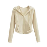 Women’s Slim-Fit Cropped Zip-Up Hoodie