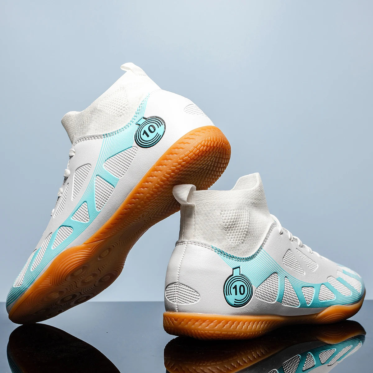 Men's Sports IC Indoor Flat Bottomed Football Shoes Adult High-Tops Wear Resisting Training Shoes Teenagers Non Slip Shoes 2