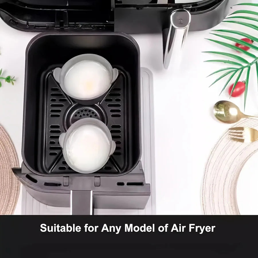 1pc/4pcs Air Fryer Silicone Egg Poacher Cups Silicone Egg Cooker Mold 3