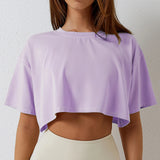 Women’s Cotton Short-Sleeve Yoga Crop Top
