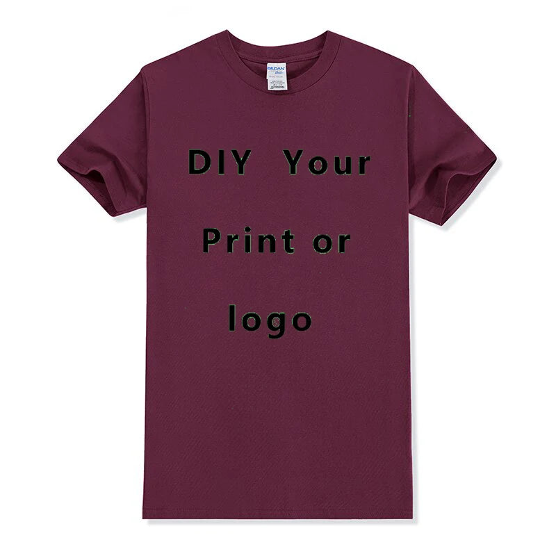 Custom T shirt Women Men Customised Printed 100% Cotton Short Sleeve Your Logo Photo Brand Text Tee Personalize Graphic Clothing