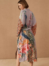 Beach Kimono Cover Up | Peacock Print Wrap Dress | Swimsuit Cover Up | Beachwear 4