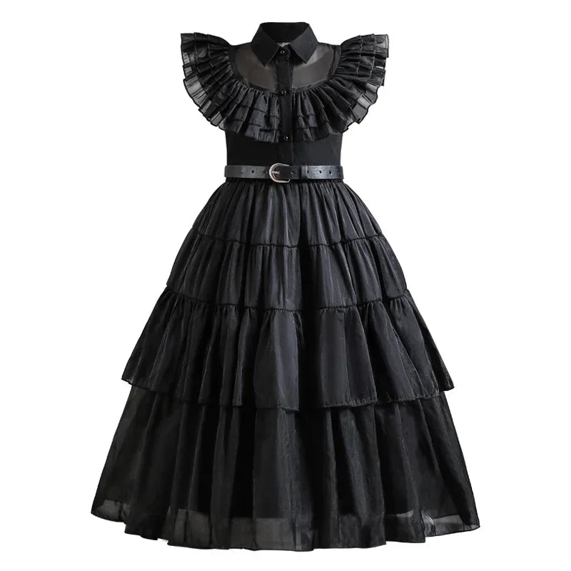 Wednesday Adams Cosplay for Girls Costume 2025 New Vestidos For Kids Carnival Easter Halloween Party Costumes for 3-12 Years 2