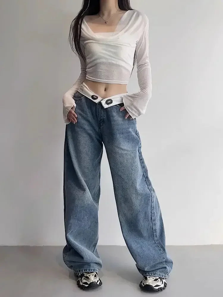 Y2K Baggy Straight Wide Leg Pants 2