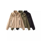 2024 Spring and Autumn New Women's Fashion and Elegance Fashionable Classic Hooded Short Jacket Coat 6