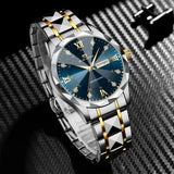 Men Watch Water Diamond Luxury Night Glow Double Calendar Quartz Movement 41mm 3