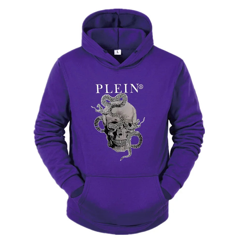 Men’s Solid Color "1949" Printed Pullover Hoodie