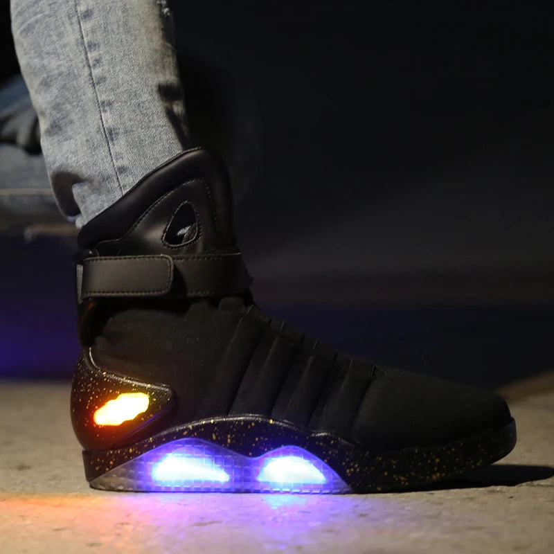 LED Light Up Basketball Shoes for Men: High Top Cosplay Sneakers - "Back to Future" Inspired 5