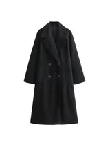 Women's Soft Loose Woolen Coat, Long Sleeve, Welt Pockets, Oversized, Female Outerwear, Chic Overcoat, Fashion 4