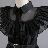 Wednesday Adams Cosplay for Girls Costume 2025 New Vestidos For Kids Carnival Easter Halloween Party Costumes for 3-12 Years 4