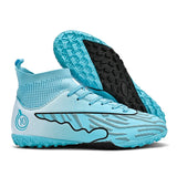 Mens Soccer Cleats Outdoor Lightweight High-Top Training Boots, Professional Athletic Long Spikes and TF Ground Football Shoes