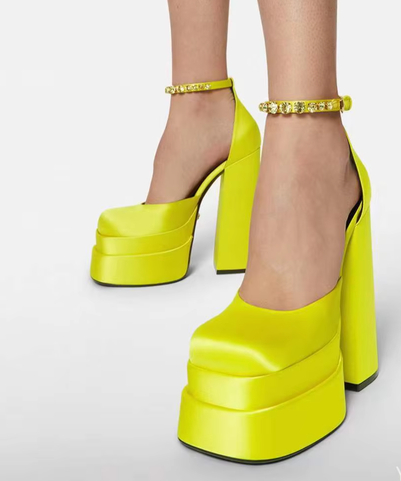 New Fashion Women Pumps Retro Mary Janes Chunky Heels Sandals Spring Platform Dress Party Wedding Basic Shoes 2