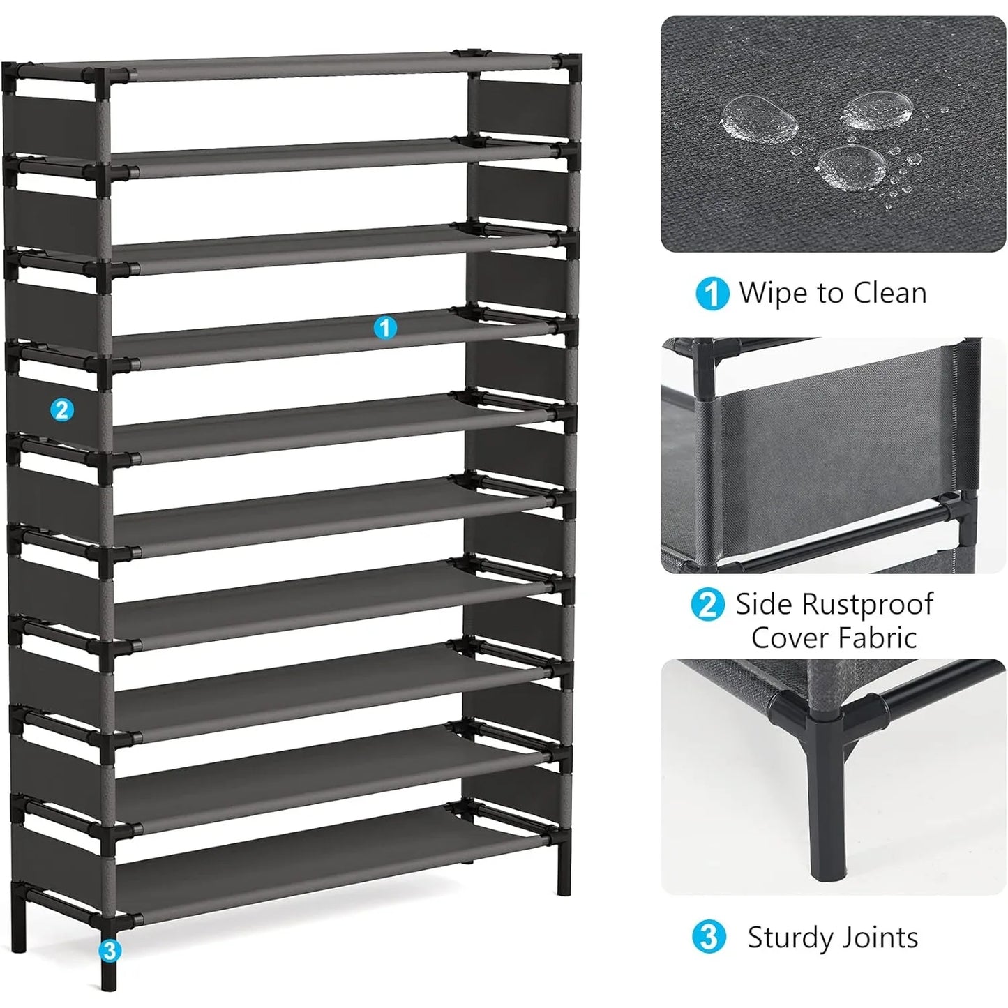 Multi-layer storage Rack, Large Capacity Organizer, bedroom furniture Shoe Shelf for 50 Pair, Book shelf, Versatile usage 6