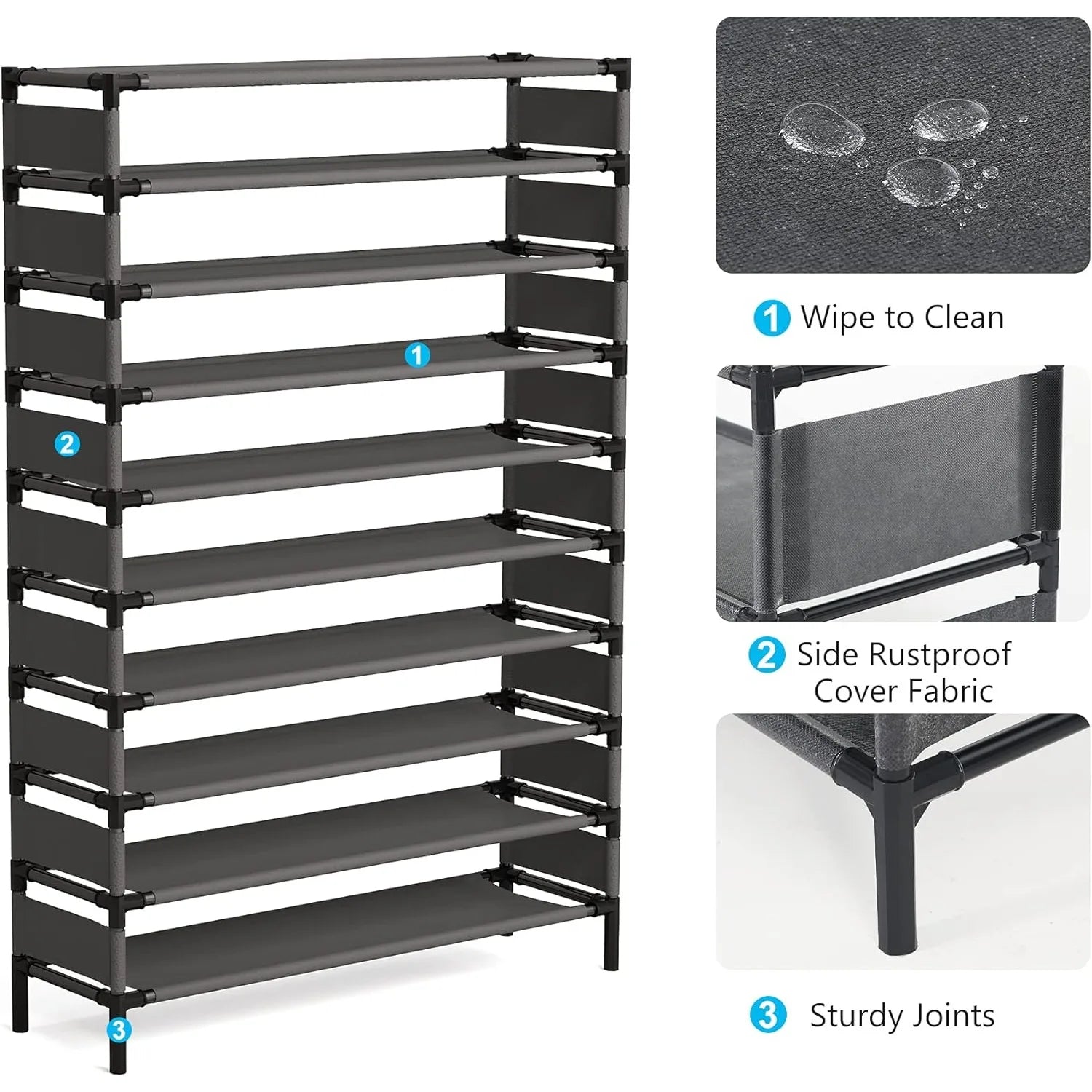 Multi-layer storage Rack, Large Capacity Organizer, bedroom furniture Shoe Shelf for 50 Pair, Book shelf, Versatile usage 6