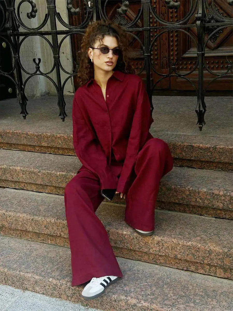 Chic Cotton Linen Two-Piece Set