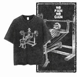 YG BODY BUILDING  Printed Cotton Acid Washed Graphic Unisex T Shirt Cool CROSSFIT Streetwear Men Tshirts Big Size Tee for men 3