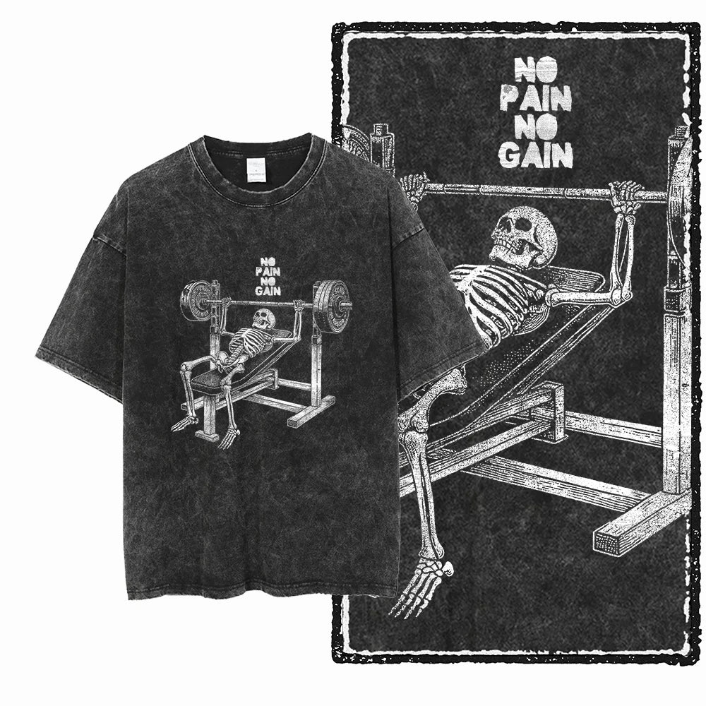 YG BODY BUILDING  Printed Cotton Acid Washed Graphic Unisex T Shirt Cool CROSSFIT Streetwear Men Tshirts Big Size Tee for men 3