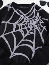 Autumn and Winter Spider Web Jacquard Pattern Pullover Sweater Casual Round Neck Knitted Men's Pullover 4