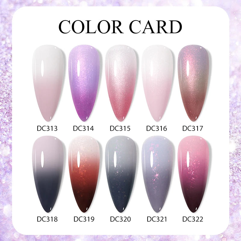 Mtssii 7ml Changing AurorasThermal Rubber Base Gel Nail Polish Nude Purple Glitter Sparking Long Lasting Manicure Art Varnish 2