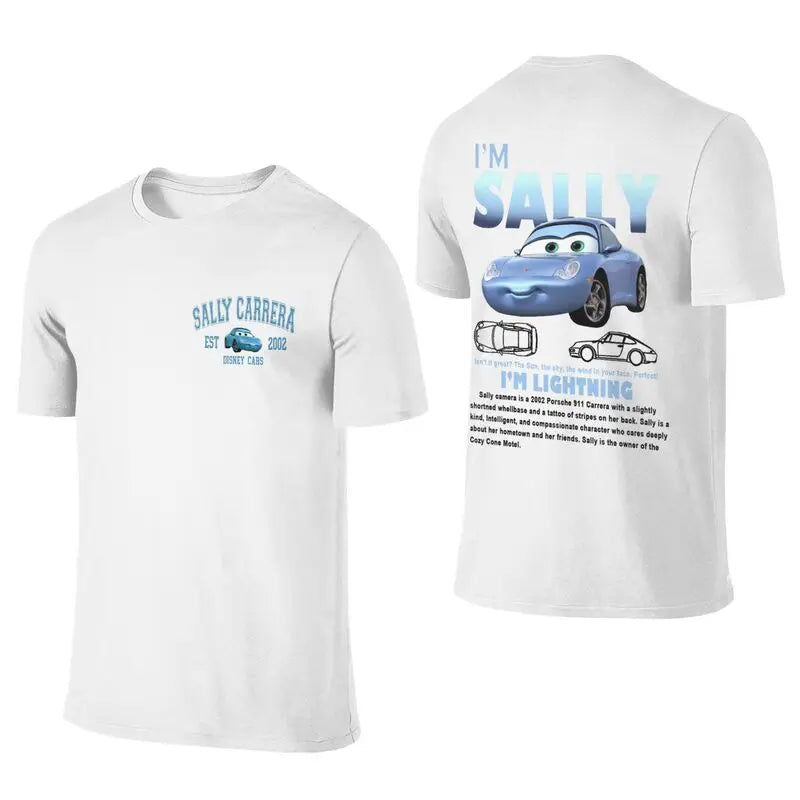 Fun Sally I'm Lightning Car Outfit T Shirt for Men Women Mcqueen Tee Shirt 100% Cotton New Arrival Clothing Love Gift For Couple