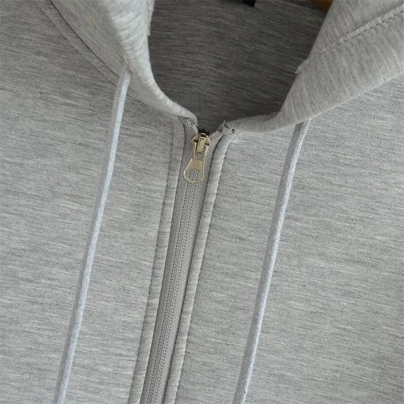 KEYANKETIAN Winter New Women's Zipper Hoodie High Street Unisex style Double Pockets Oversize Loose Sweatshirts Outerwear Top 4