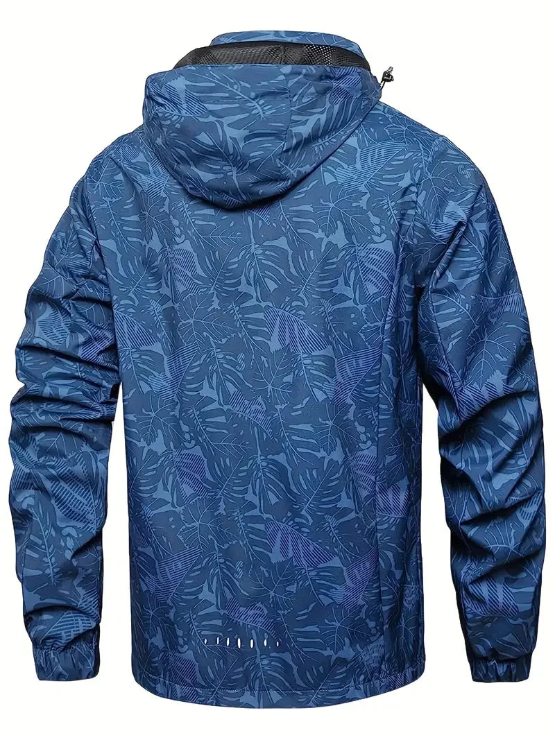 Men's Casual Lightweight Waterproof Windbreaker Jacket, Full Zip Up Hooded 2