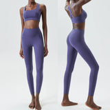 Seamless Ribbed Fitness Yoga Set