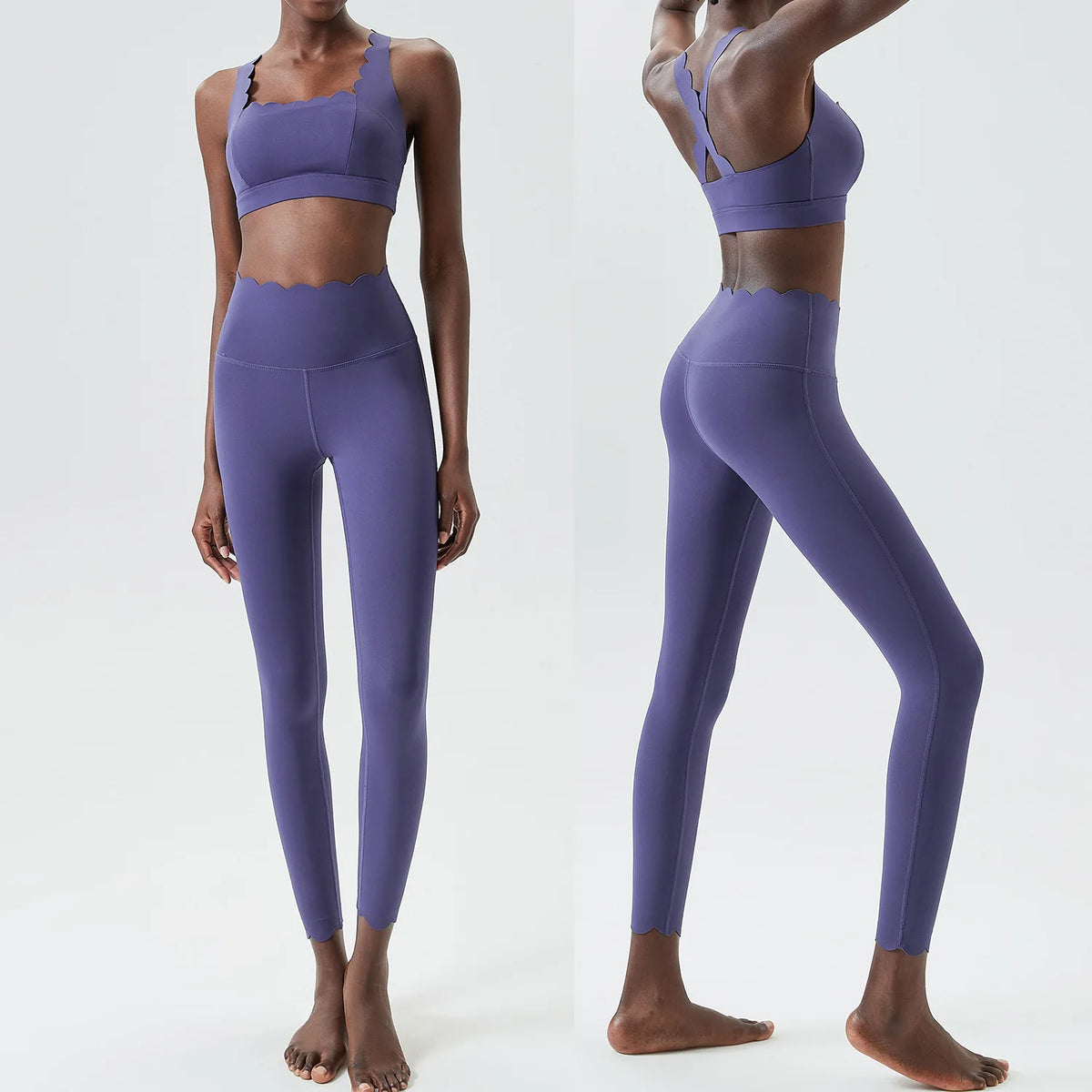 Seamless Ribbed Fitness Yoga Set