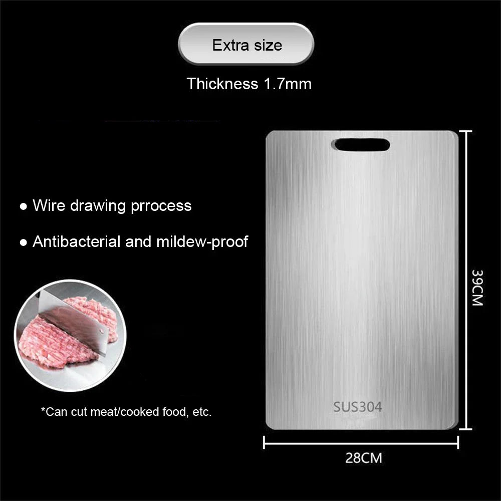 Premium 316 Stainless Steel Dual-Sided Chopping Board