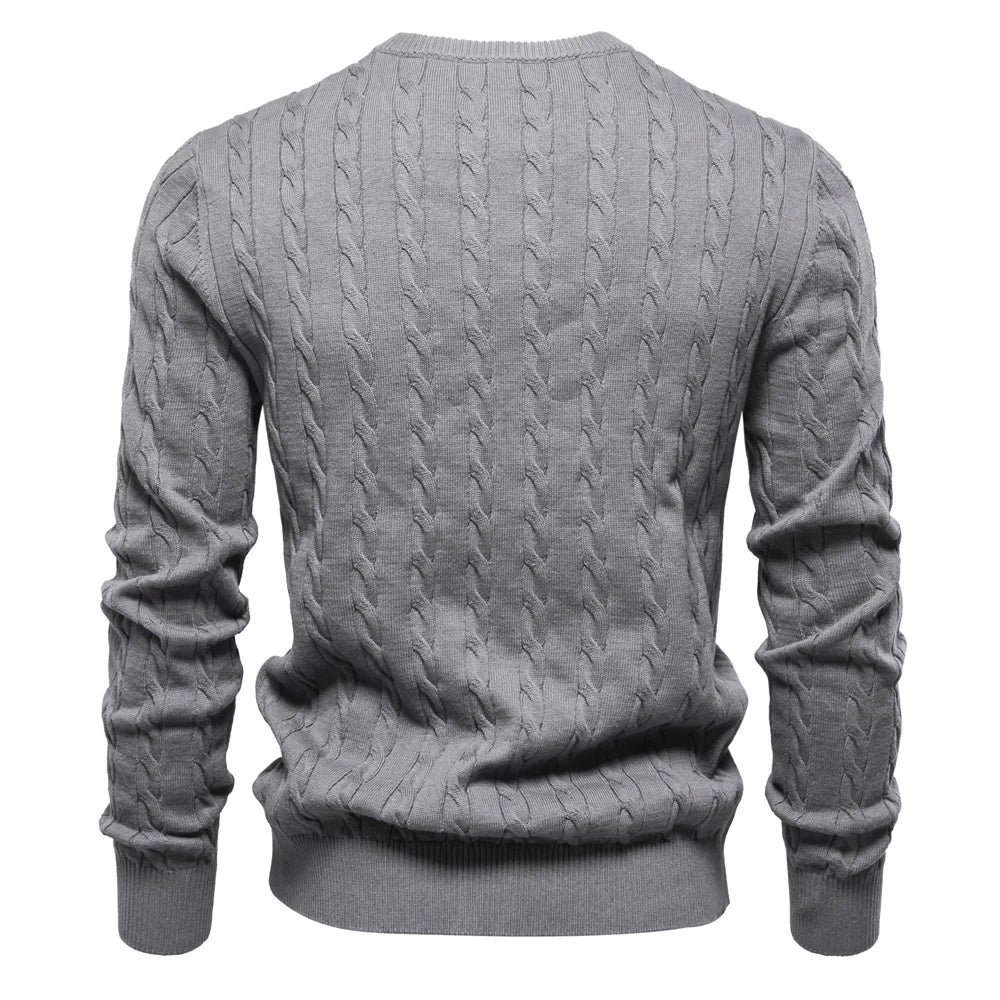 Mens Giraffe Embroidery Cotton Sweaters Round Neck 3
