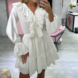 BOHO INSPIRED Harlow Floral Print Ruffle Dress women backless V-neck dress women mini summer dress ladies 2024 party dresses 4