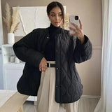 MUJER Black Quilted Jacket Women Padded Demi-season Jackets for Women Long Sleeve Winter Coat Female Outerwears Women's Jacket 2