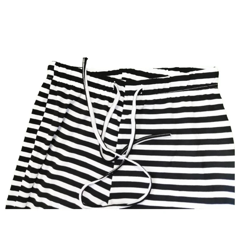 Print Sleep Bottom Women Cotton Long Pant Home Pajamas Soft Slip Summer Pants Drawstring Big Size Sexy Stripe Casual Big Size 3