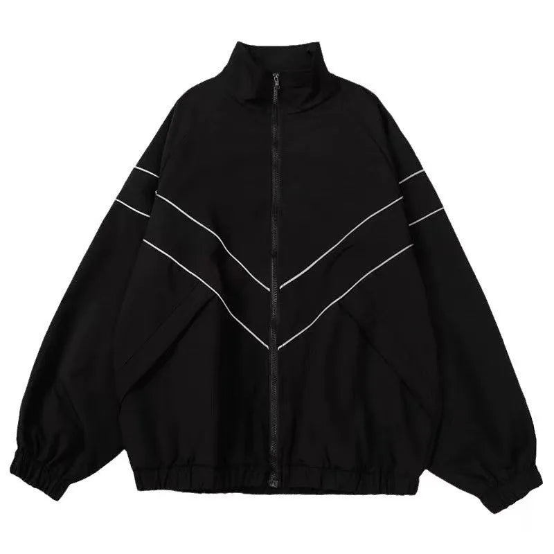 Hip Hop Varsity Jacket Men High Street Patchwork Color Black Windbreaker Coats Women Spring Autumn Thin Fashion College Jackets 5