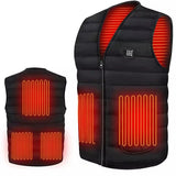 Men Autumn winter Smart heating Cotton Vest 9 area Heated V neck vest Women Outdoor Flexible Thermal Winter Warm Jacket M-7XL 2