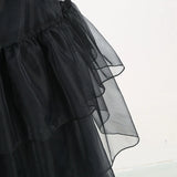 Children Addams Dress Kids Princess Black Wednesday Dance Dress Girl Cosplay Halloween Horror Costume Family Christmas Disguise 4