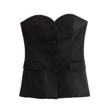 Women’s Elegant Strapless Two-Piece Set