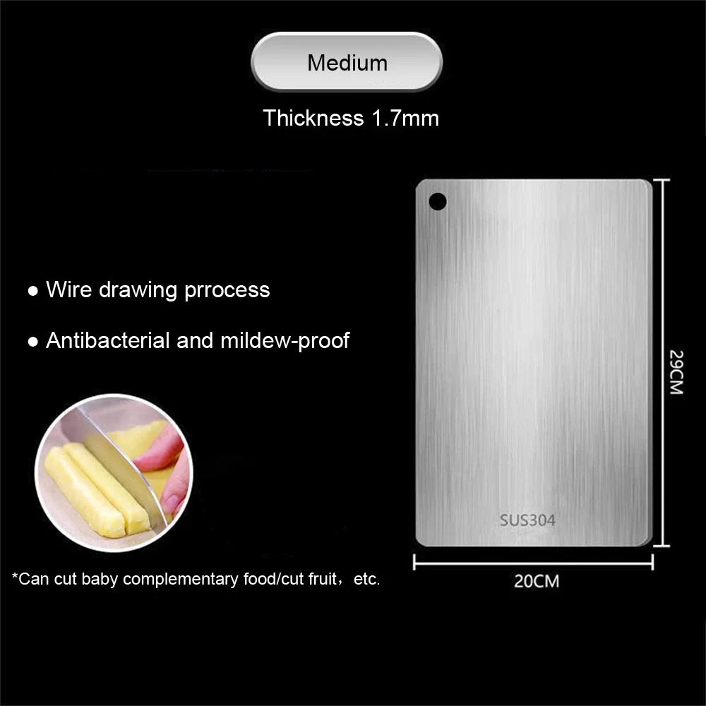 Premium 316 Stainless Steel Dual-Sided Chopping Board