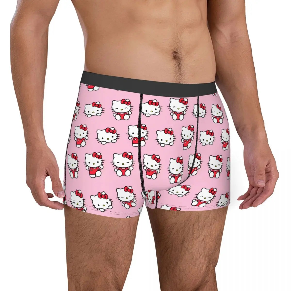 Hello Kitty Pattern Cartoon Boxer Shorts Panties Printed Underwear Quilt Underpants Men Sanrio Comfortable Boxers Briefs 3