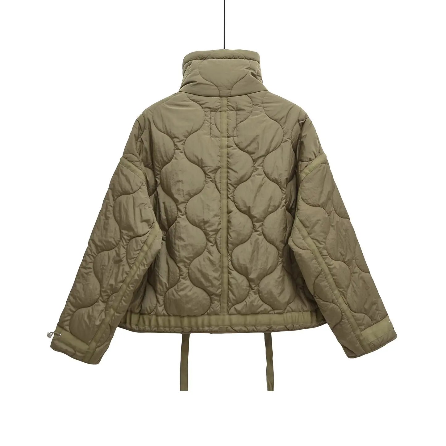 Women's Cotton Robe Zipper Solid Color Large Pocket Long Sleeve Winter New Jacket Cotton Robe 5