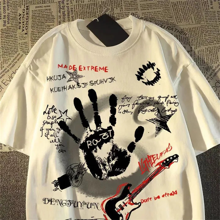 American Vintage Round Neck Short Sleeved T-shirt Men/Women Korean Inst Summer New Top 5