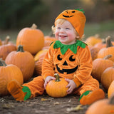 2025 Pumpkin Cosplay Jumpsuit Baby Girls Boys Halloween Clothes Sets New Baby Girl Set Carnival Party Costumes Halloween Gifts 5
