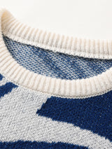 Autumn and Winter Maze Jacquard Pattern Pullover Sweater Casual Round Neck Contrast Color Knitted Men's Pullover 3