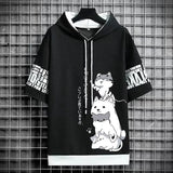 Men’s Harajuku Streetwear Short-Sleeve Hoodie
