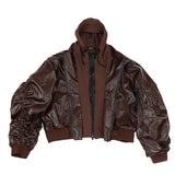 Men’s Oversized Layered Leather Bomber